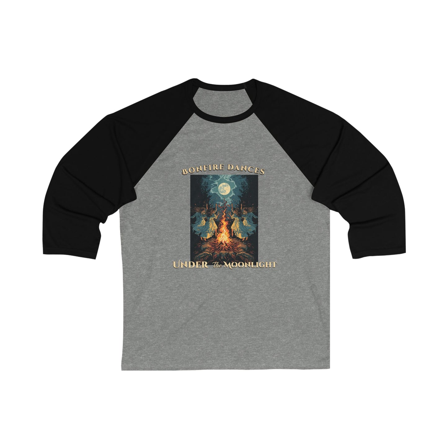 Witch's Bonfire Raglan Baseball Tee