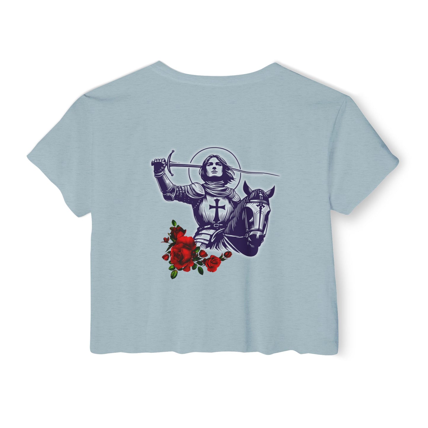 Destiny Crop Top - Women's Festival Tee with Joan of Arc Design