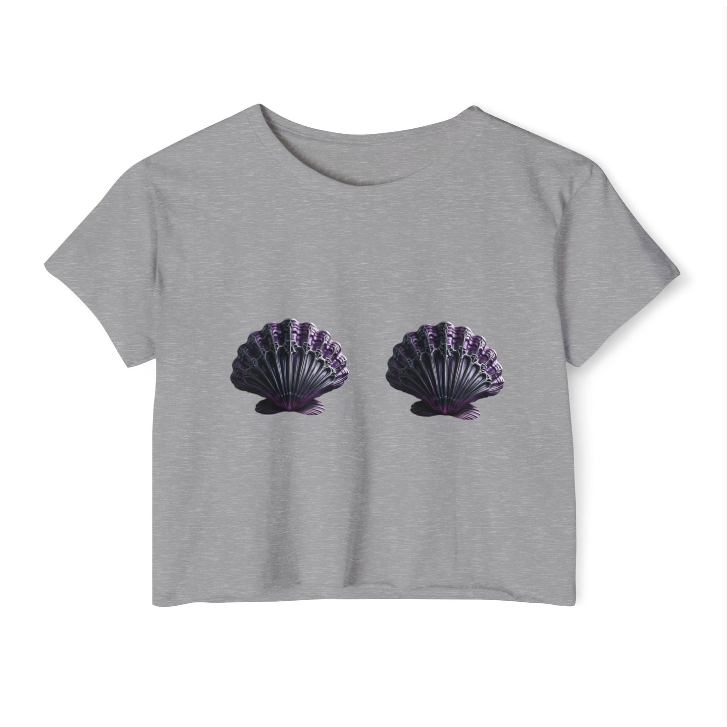 Crop Top - Purple Gothic Seashell Bra Design