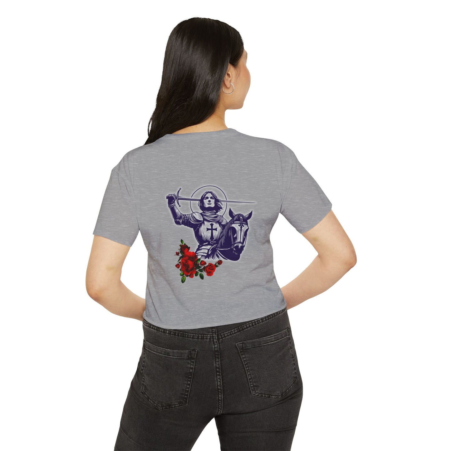 Destiny Crop Top - Women's Festival Tee with Joan of Arc Design