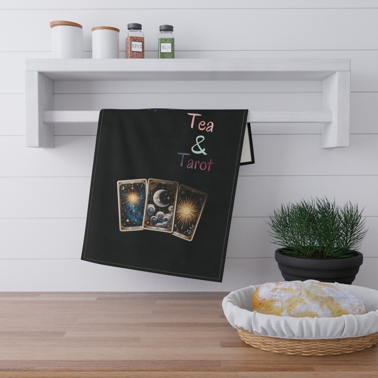 “Tea and Tarot” mystic tea towel