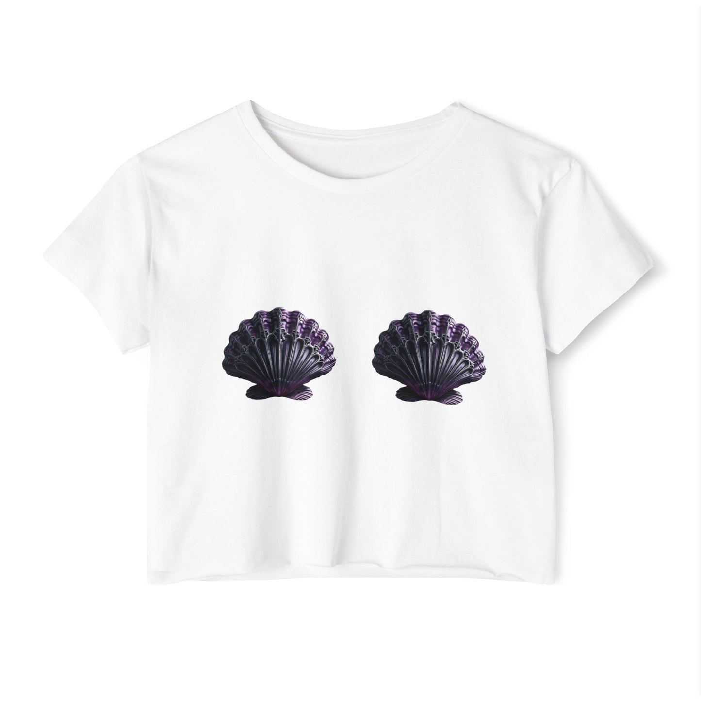 Crop Top - Purple Gothic Seashell Bra Design