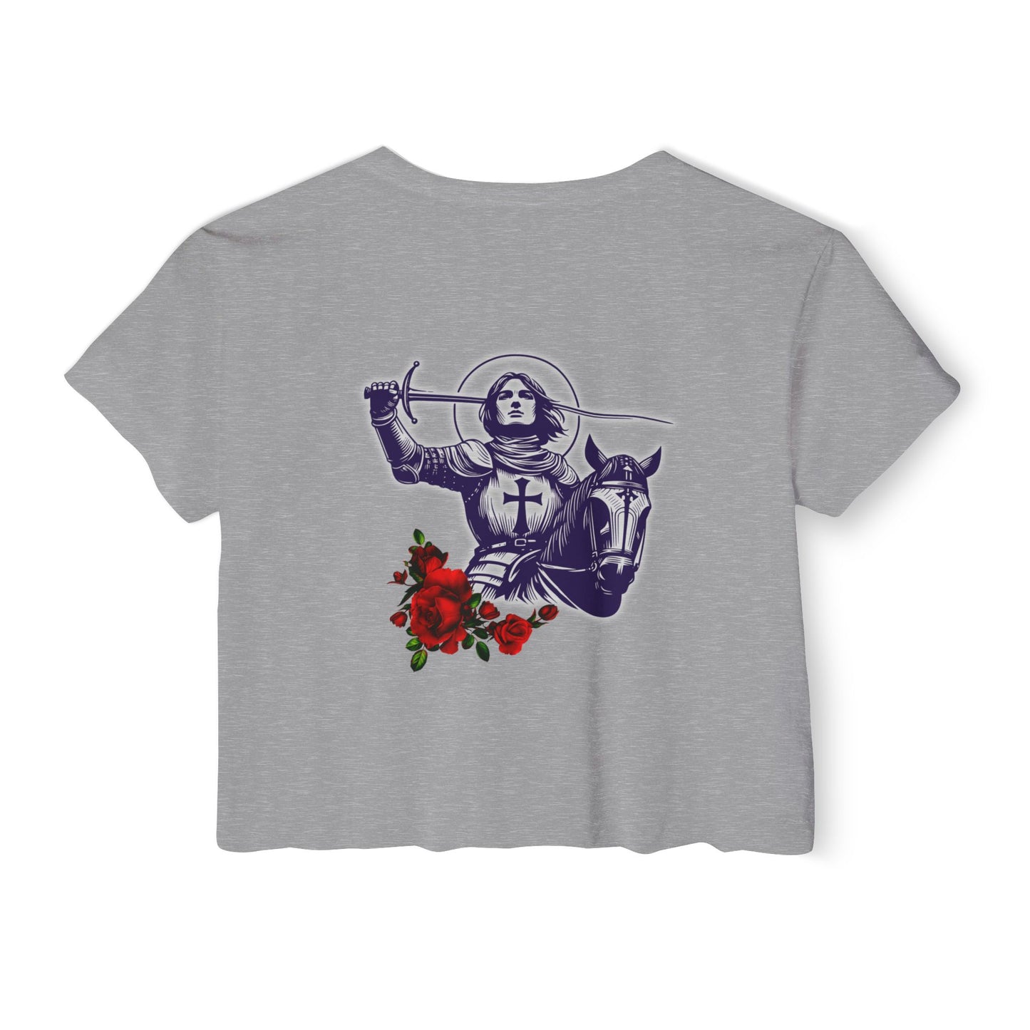 Destiny Crop Top - Women's Festival Tee with Joan of Arc Design