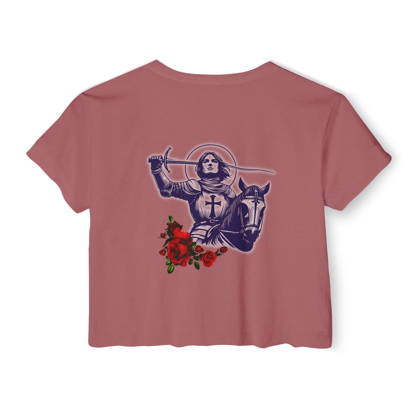 Destiny Crop Top - Women's Festival Tee with Joan of Arc Design