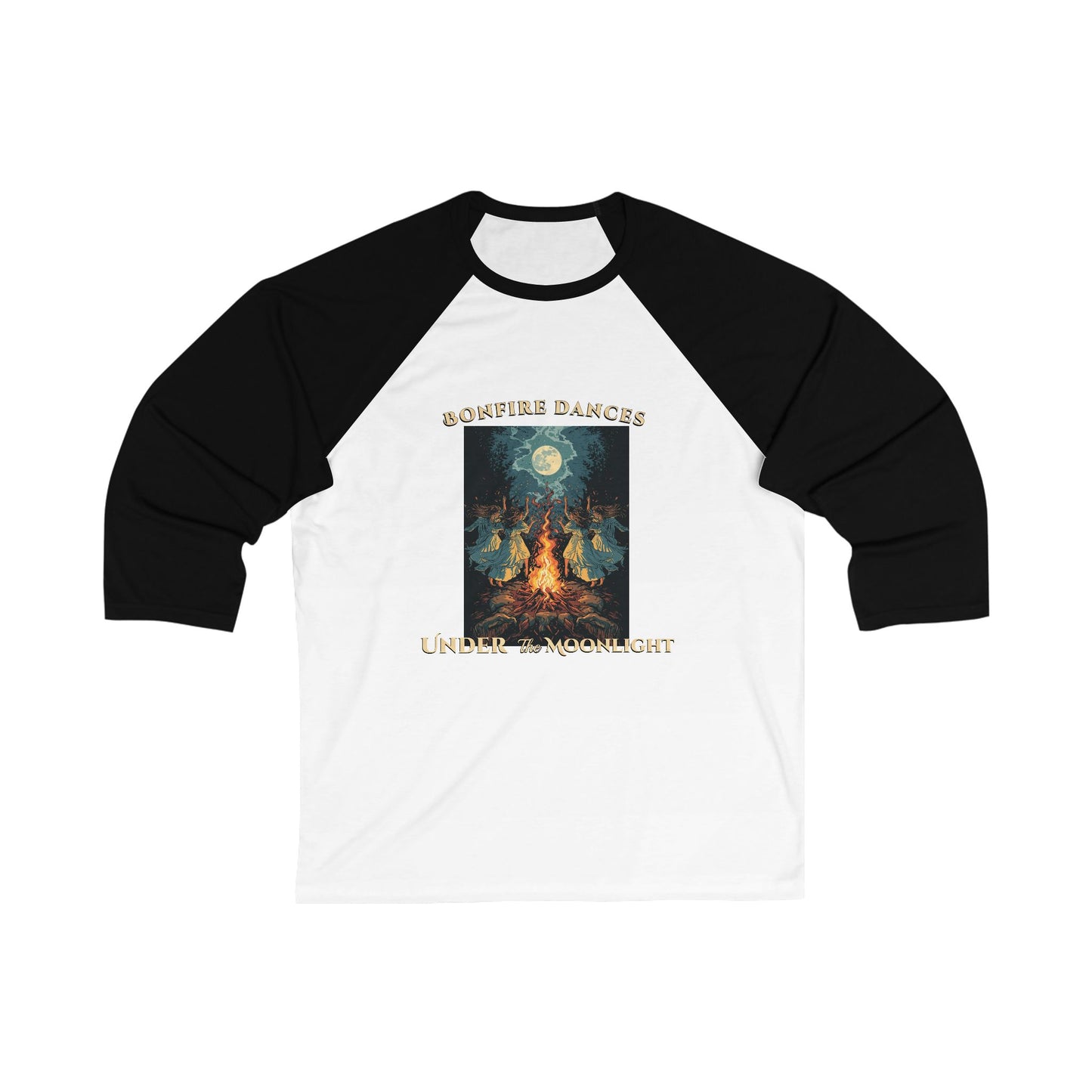 Witch's Bonfire Raglan Baseball Tee