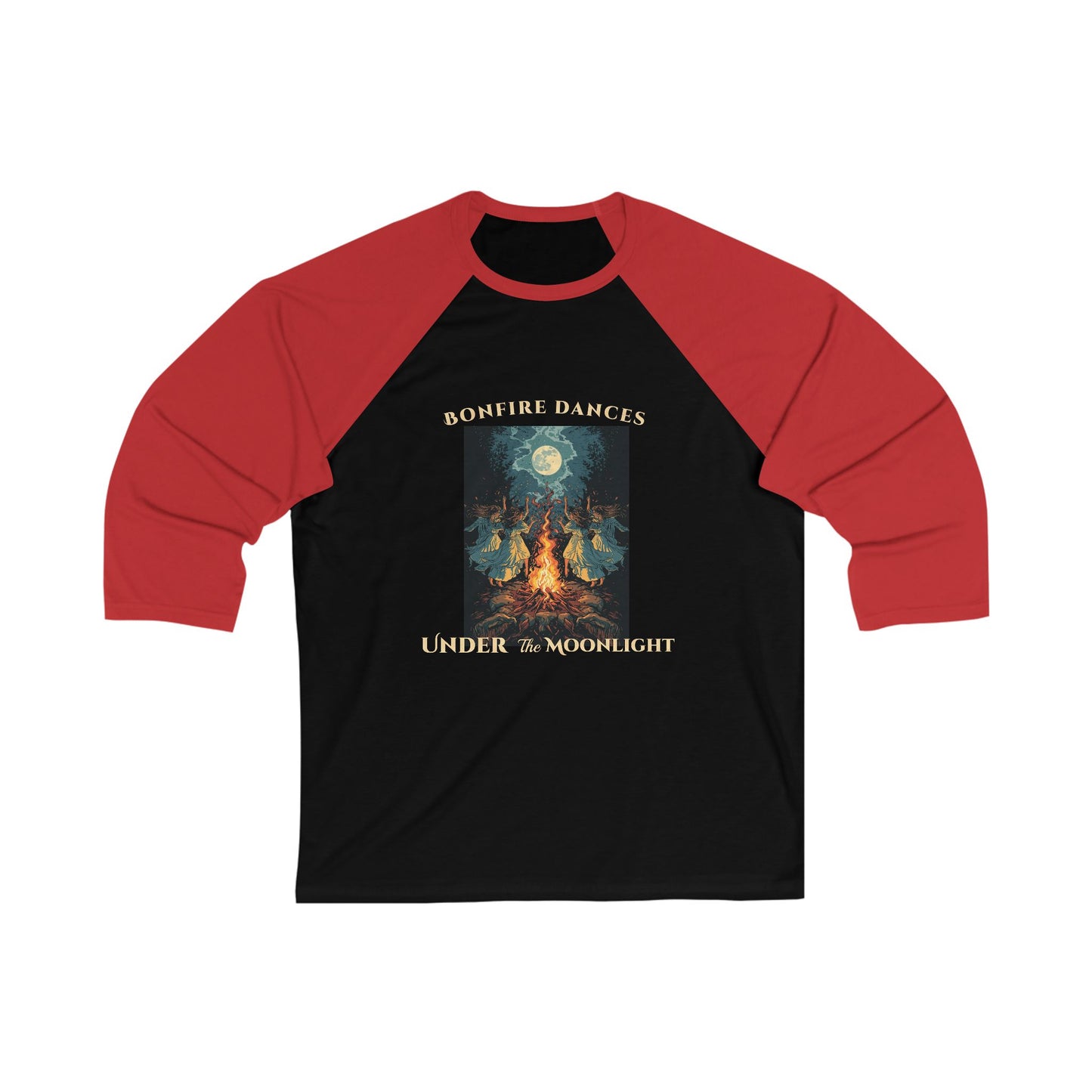 Witch's Bonfire Raglan Baseball Tee