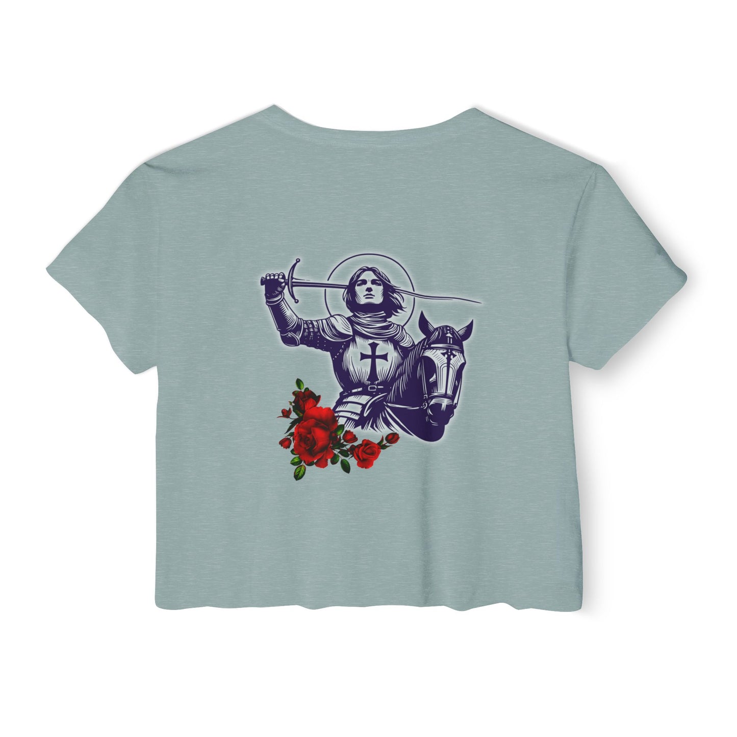 Destiny Crop Top - Women's Festival Tee with Joan of Arc Design