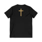 V-Neck Tee - Golden Gothic (WITH GOLD CROSS)