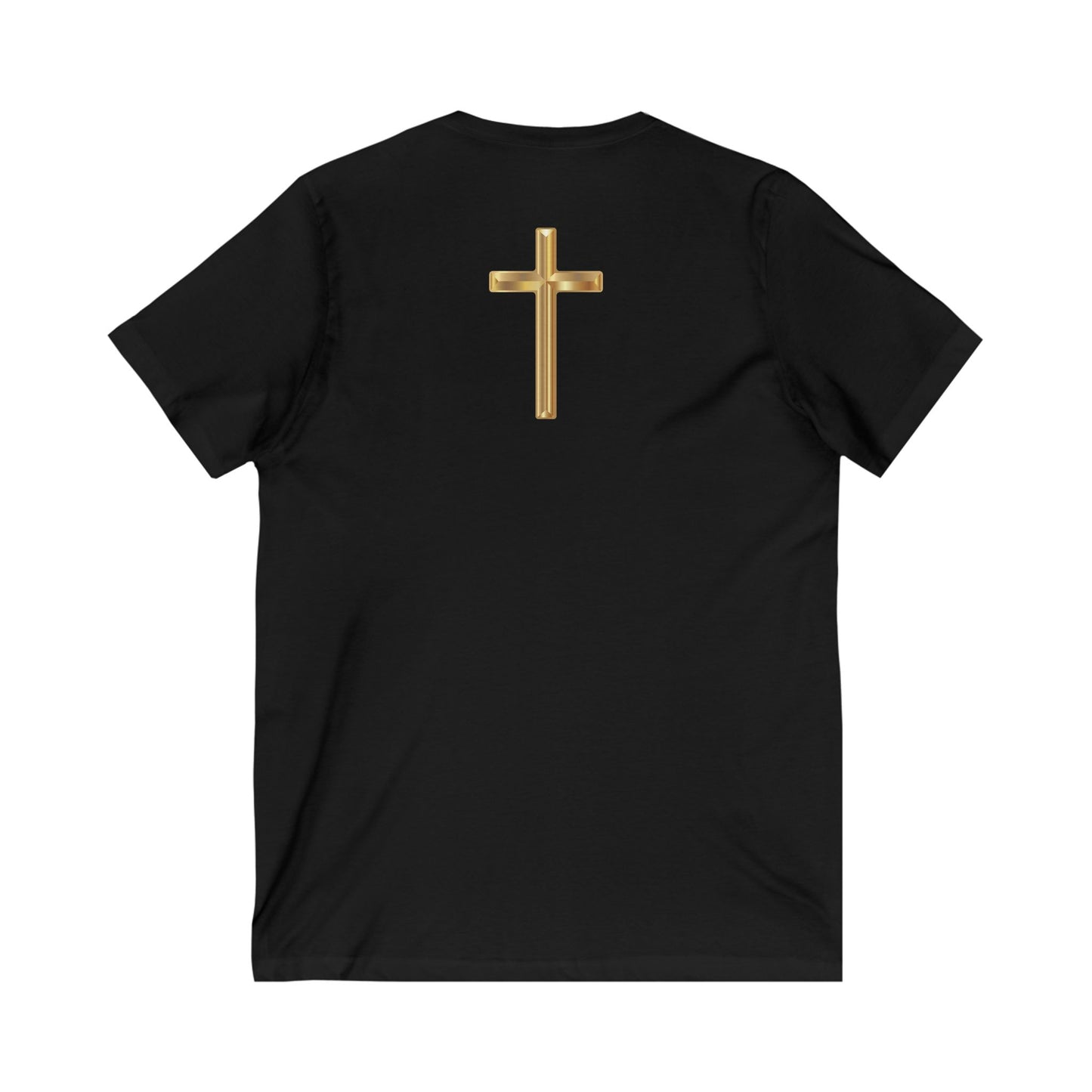 V-Neck Tee - Golden Gothic (WITH GOLD CROSS)