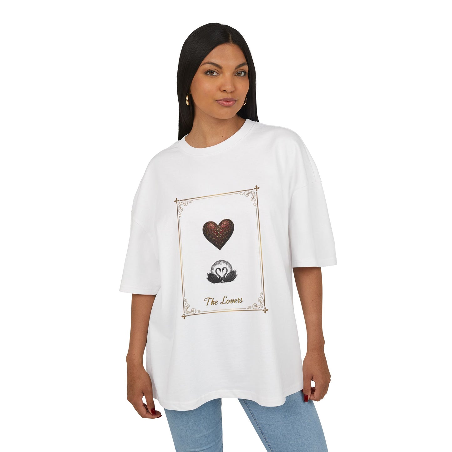 The Lovers Tarot T-Shirt — Vintage Heart Card Graphic Tee