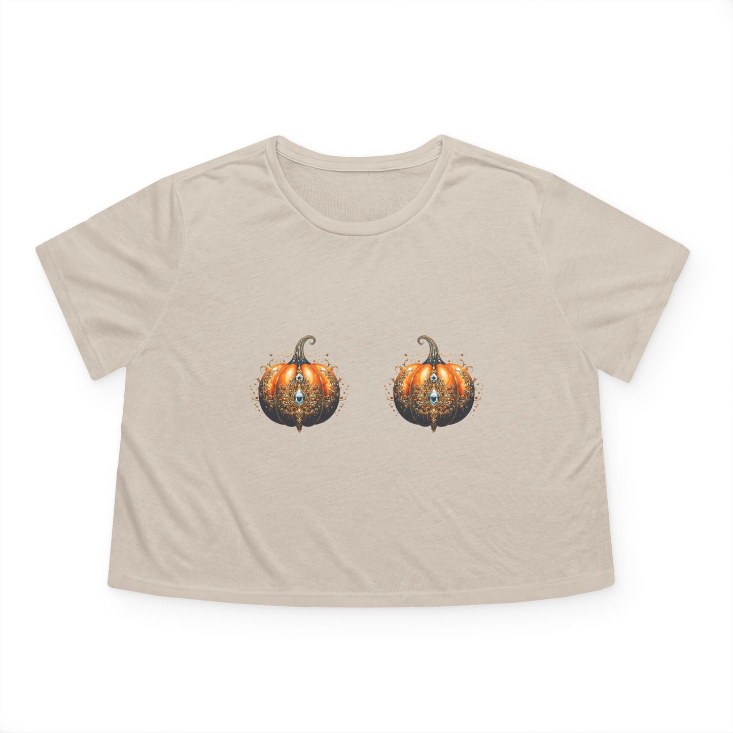 Pumpkin Bra Flowy Cropped Tee for Women