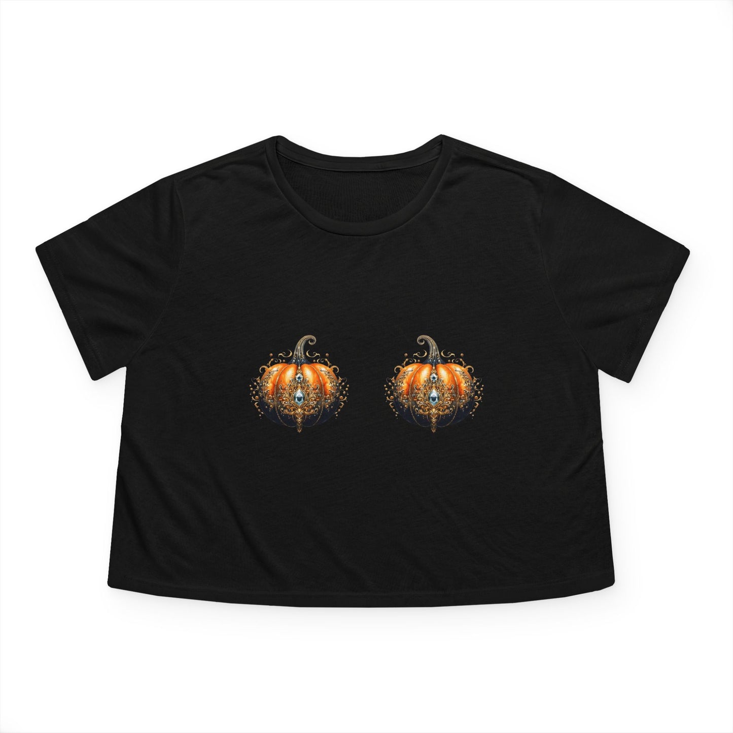 Pumpkin Bra Flowy Cropped Tee for Women