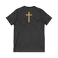 V-Neck Tee - Golden Gothic (WITH GOLD CROSS)