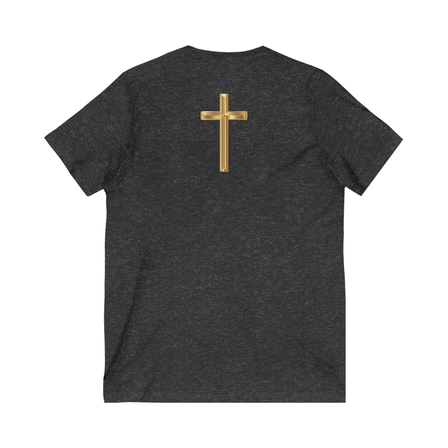 V-Neck Tee - Golden Gothic (WITH GOLD CROSS)