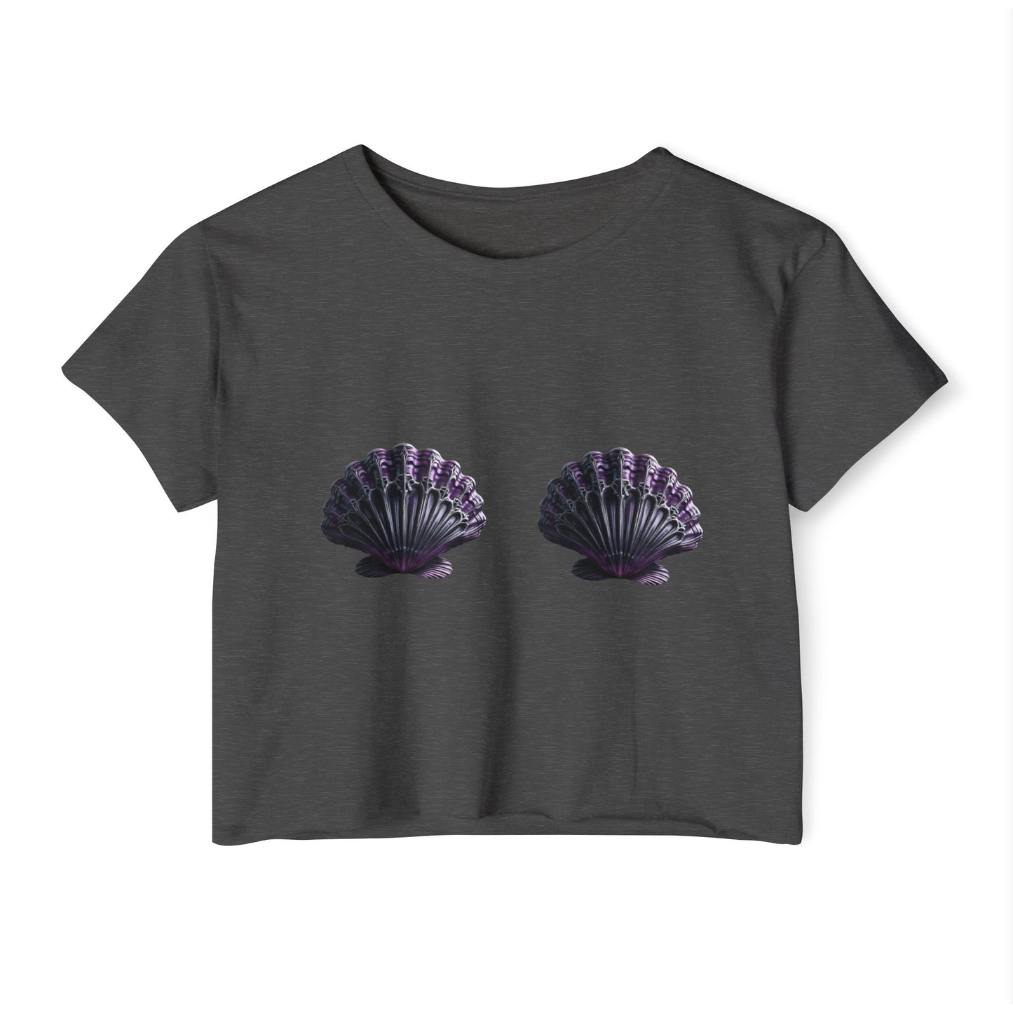 Crop Top - Purple Gothic Seashell Bra Design