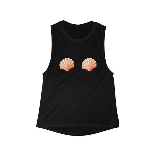 Seashell Women's Flowy Scoop Muscle Tank