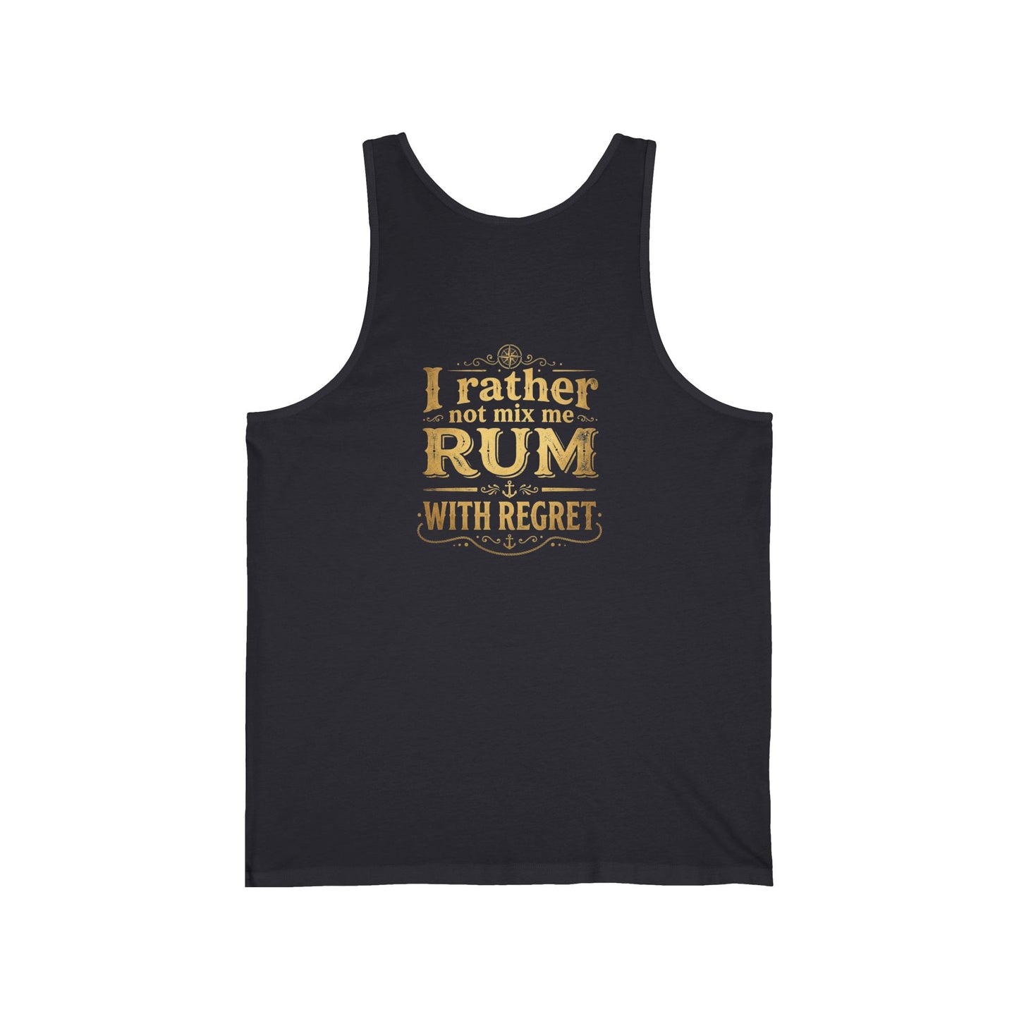 Tortuga Pirate Parrot Tank — "I’d Rather Mix Me Rum With Regret" Novelty Tank Top