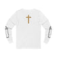 Cathedral Long Sleeve Tee with Rose Window (WITH GOLD CROSS)