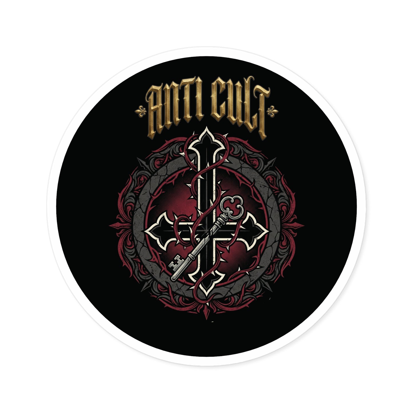 Anti-Cult Round Sticker — Bold Indoor/Outdoor Decal