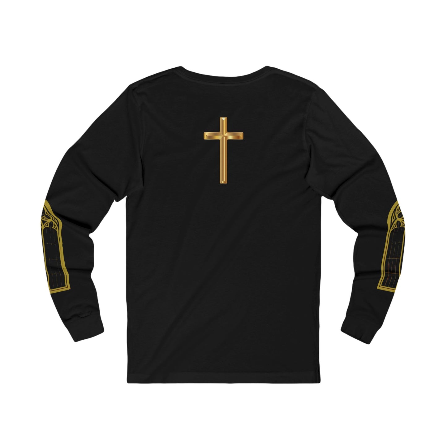 Cathedral Long Sleeve Tee with Rose Window (WITH GOLD CROSS)