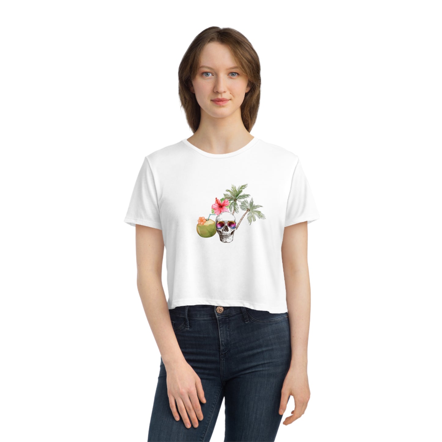 Tropigoth Women's Flowy Cropped Tee