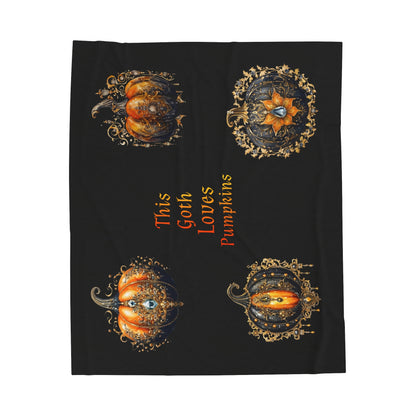 Gothic Pumpkin Velveteen Plush Blanket