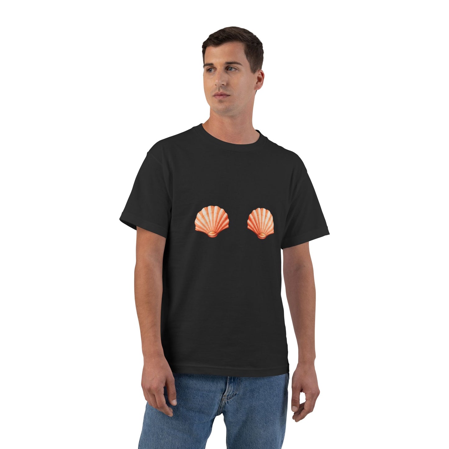 Mermaid Shell Bra Boxy Tee — Women's Seashell Graphic T-Shirt