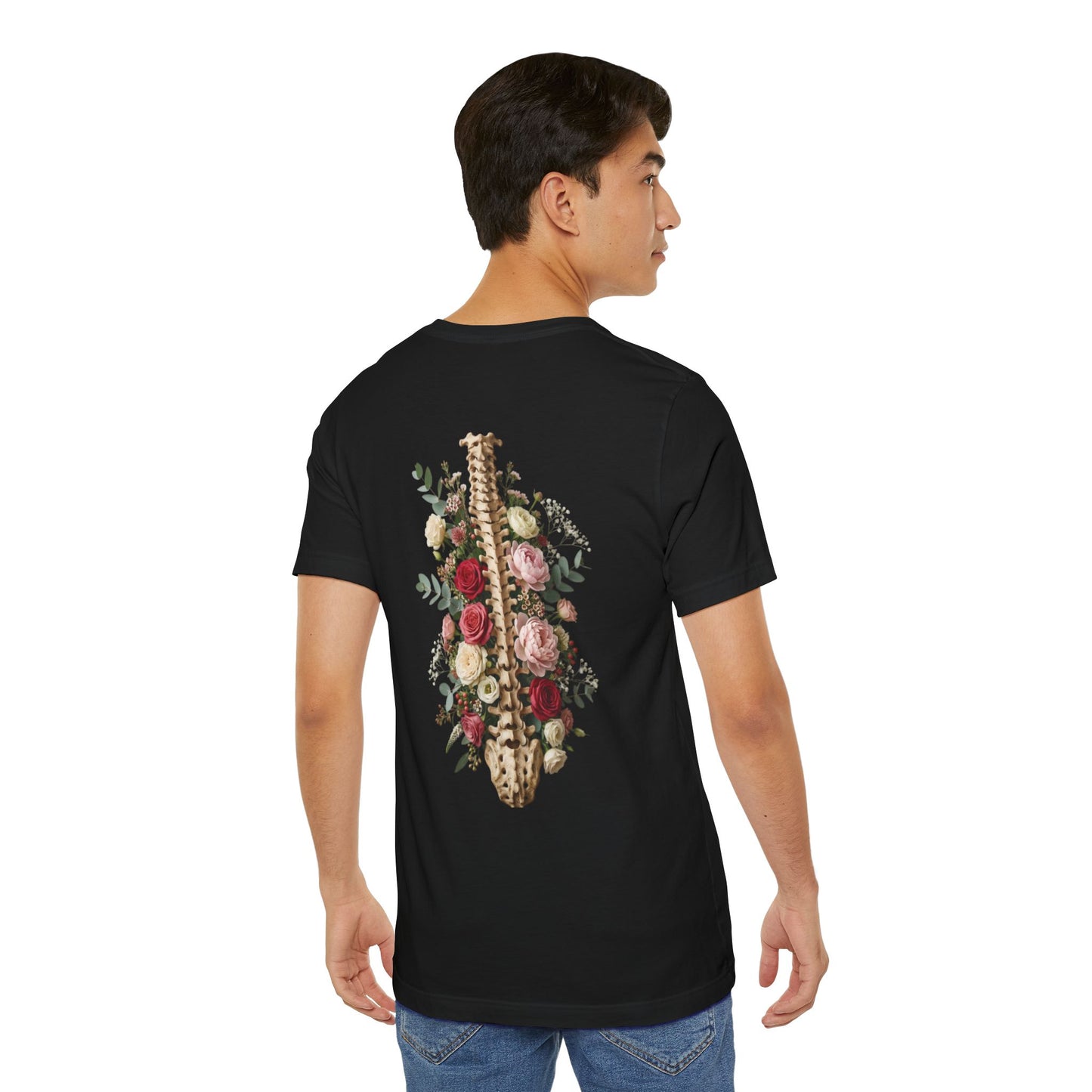 Floral Spine T-Shirt — Botanical Skeleton Tee