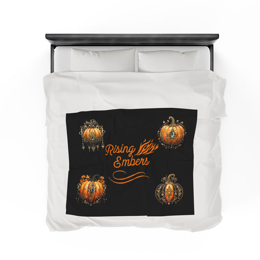 Pumpkin Patch Velveteen Plush Blanket