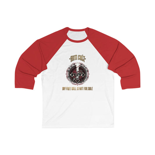 Baseball Tee — "My Free Will Is Not For Sale" Gothic Graphic Raglan