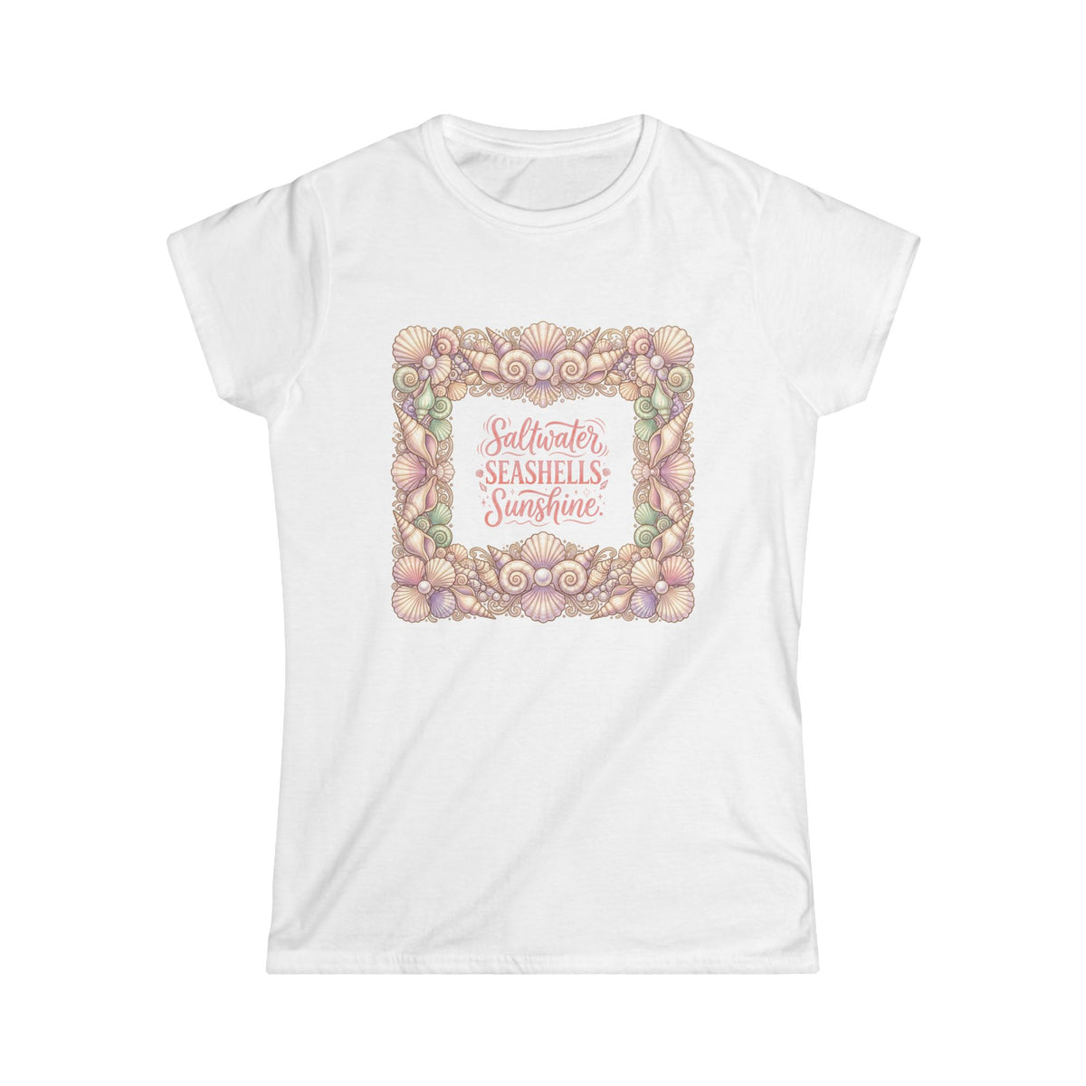 Seashell Beach Day Women's Tee — Coastal Graphic Everyday T-Shirt