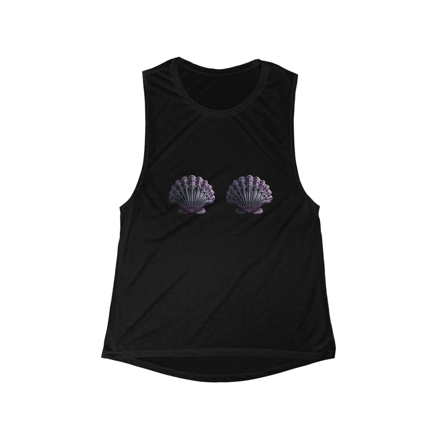 Flowy Muscle Tank with Gothic Mermaid Shell Bra Design - Women's