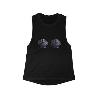 Flowy Muscle Tank with Gothic Mermaid Shell Bra Design - Women's