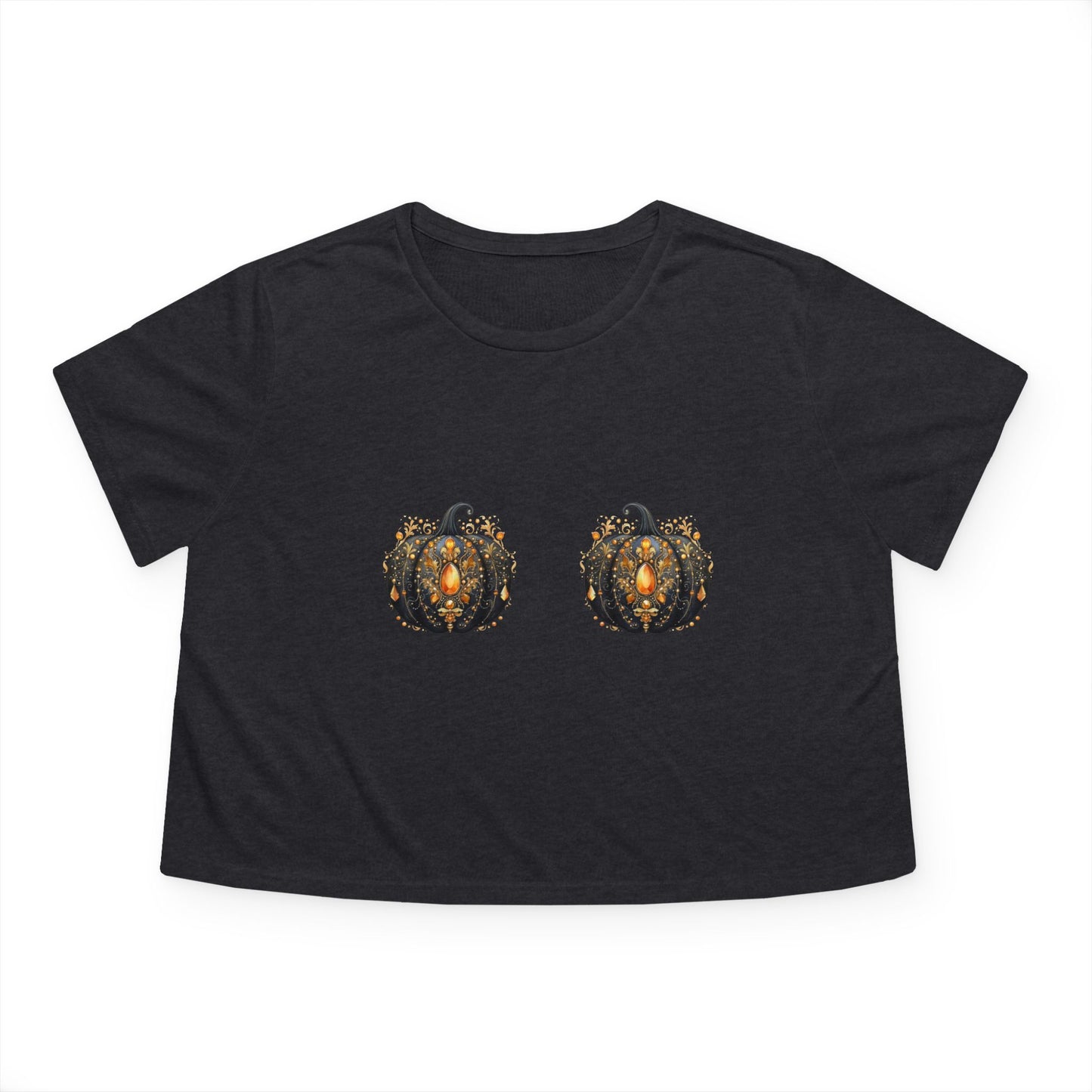 Crop Top Gothic Pumpkin Bra Tee