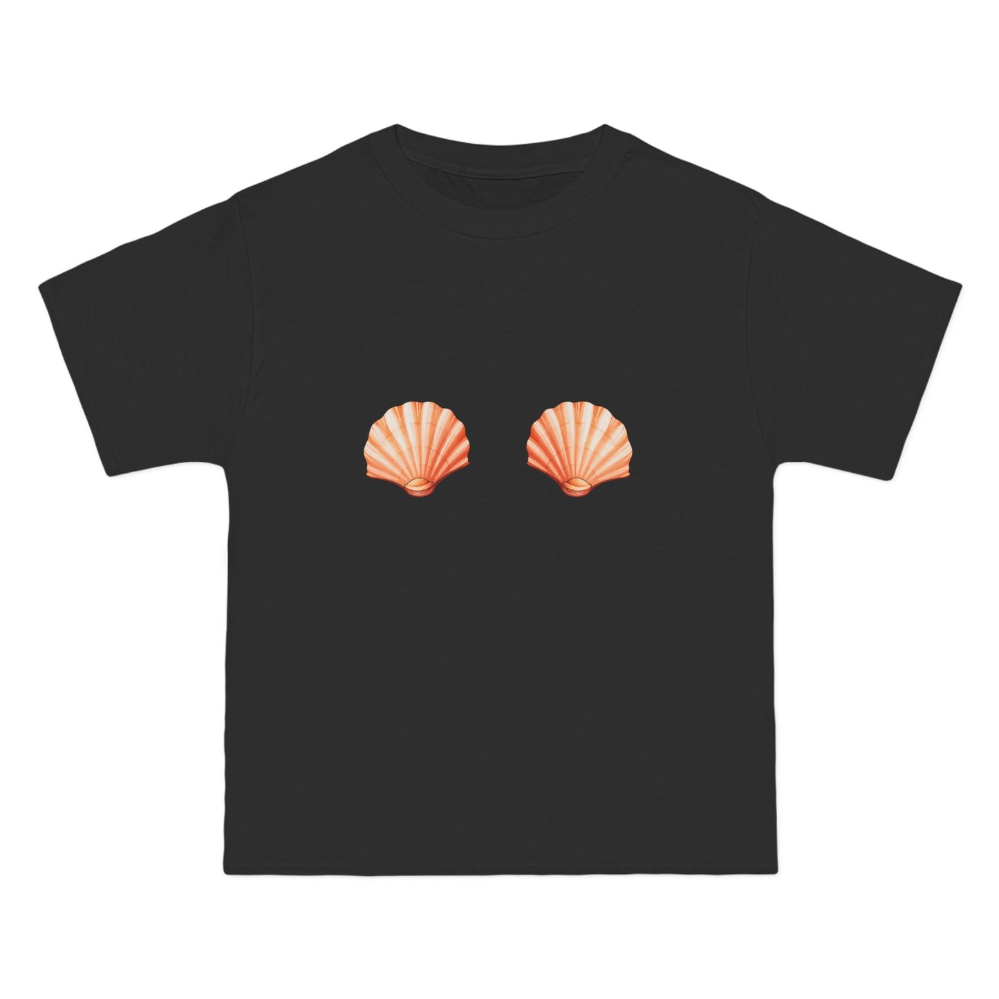 Mermaid Shell Bra Boxy Tee — Women's Seashell Graphic T-Shirt