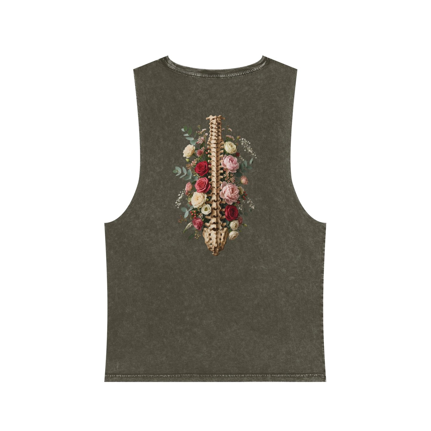 Floral Spine Muscle Tank — Botanical Spine Graphic Tank Top