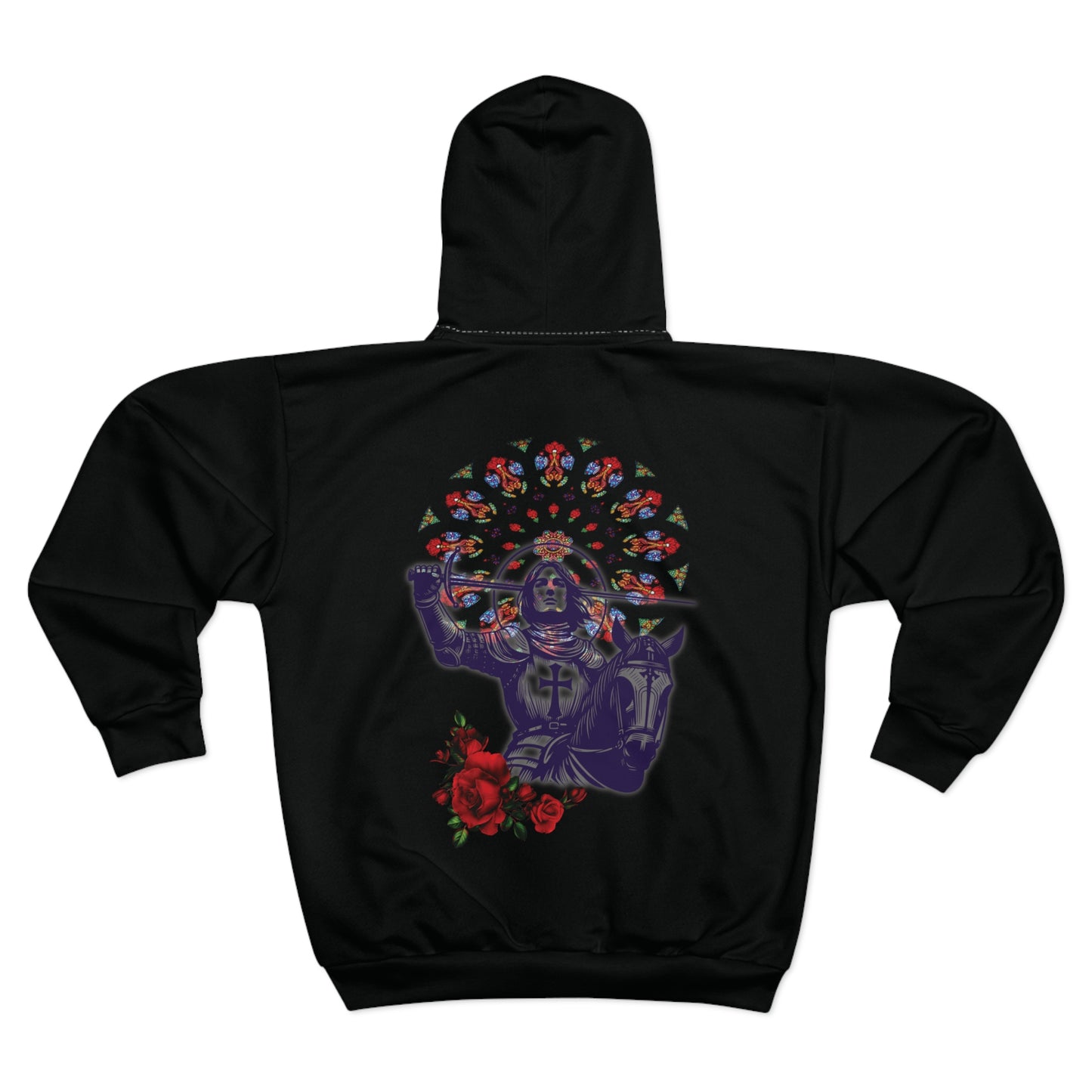 Joan of Arc Rose Window Zip Hoodie