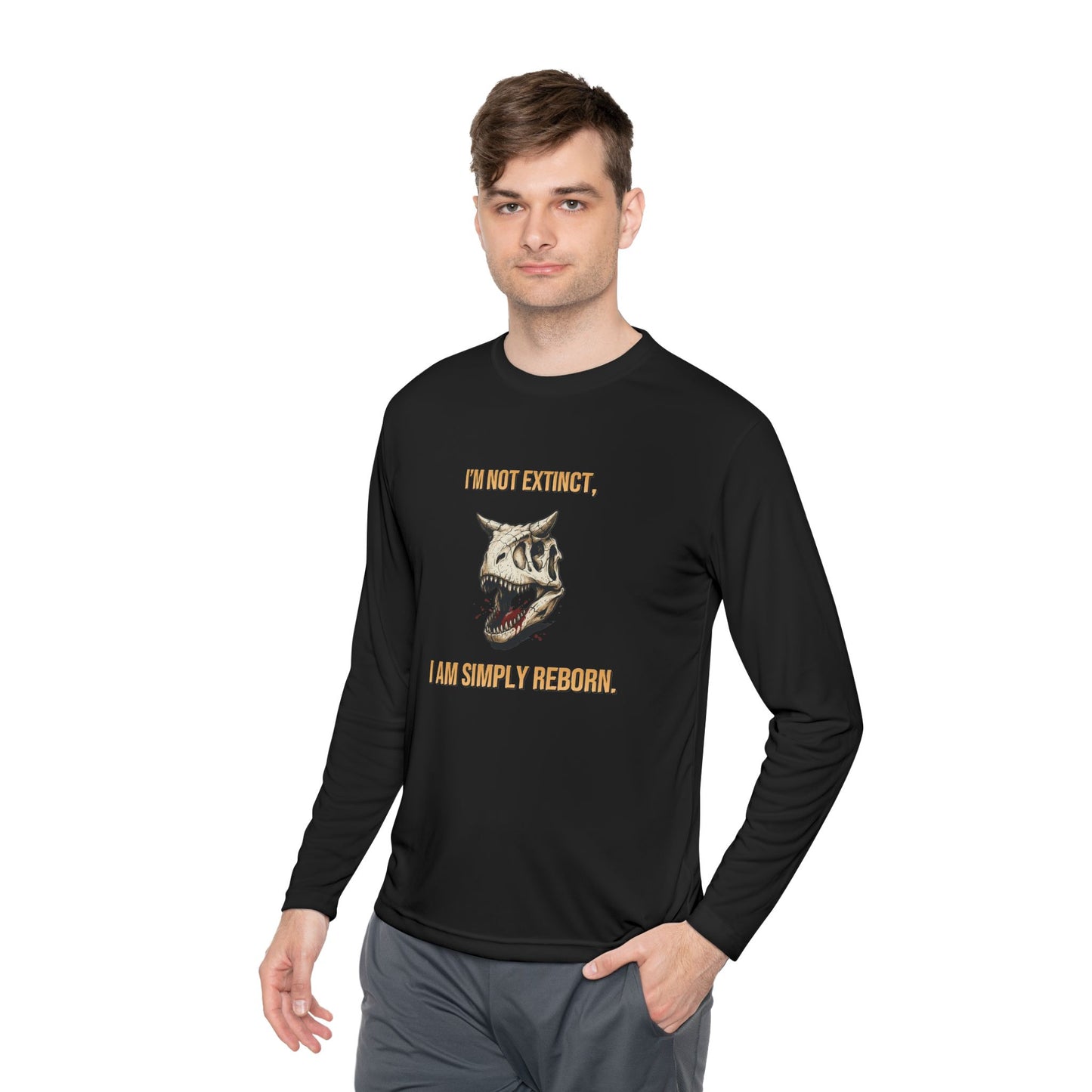 Carnotaurus Skull Long Sleeve Tee — Dinosaur Fossil Graphic Shirt