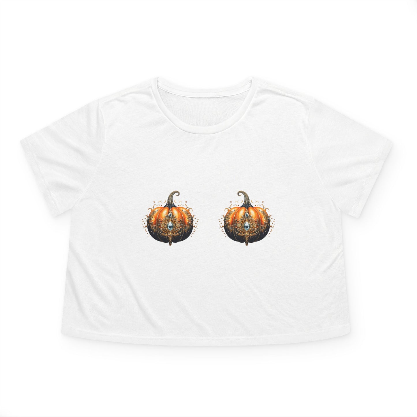 Pumpkin Bra Flowy Cropped Tee for Women