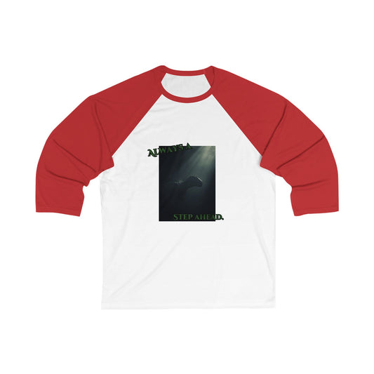 Spinosaurus Hunt Baseball Tee — Dino Raglan 3/4 Sleeve