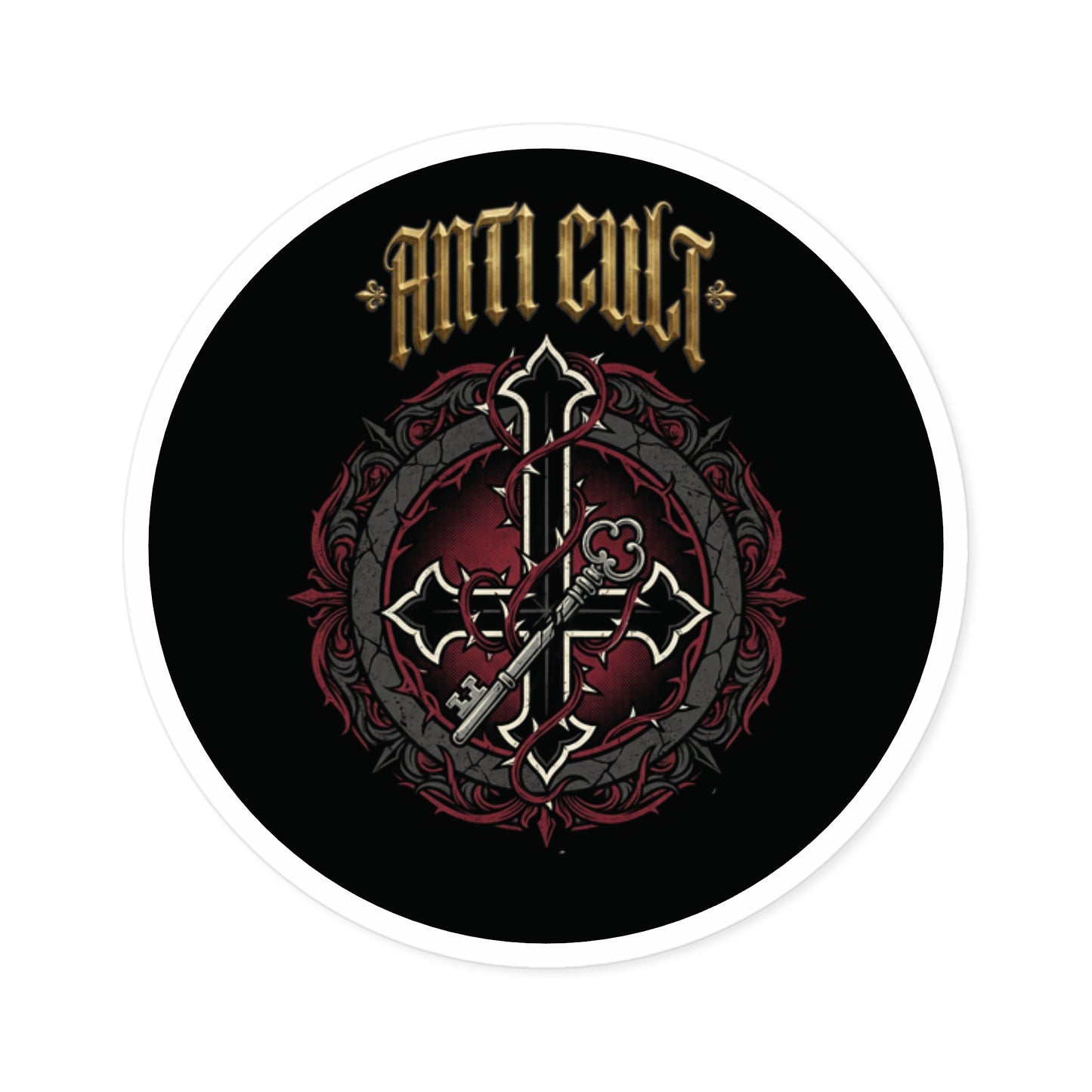 Anti-Cult Round Sticker — Bold Indoor/Outdoor Decal