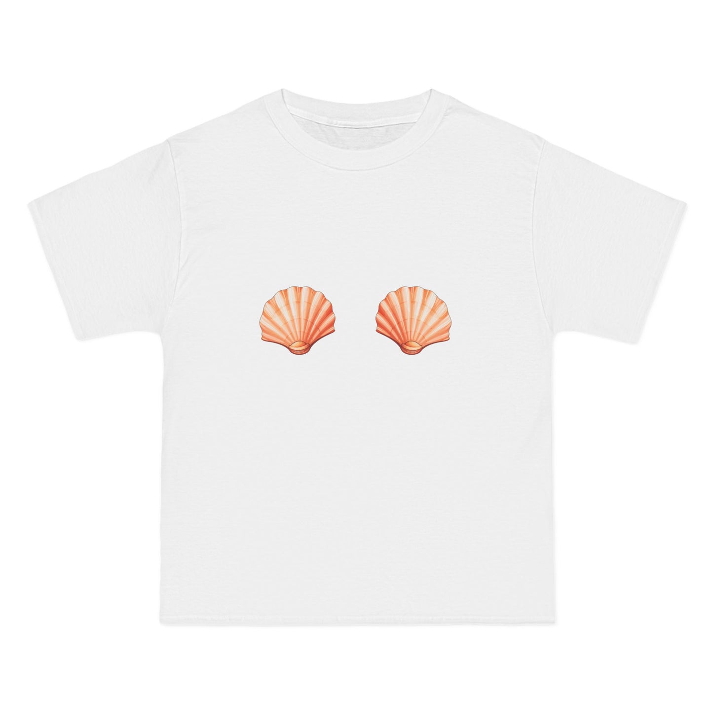 Mermaid Shell Bra Boxy Tee — Women's Seashell Graphic T-Shirt