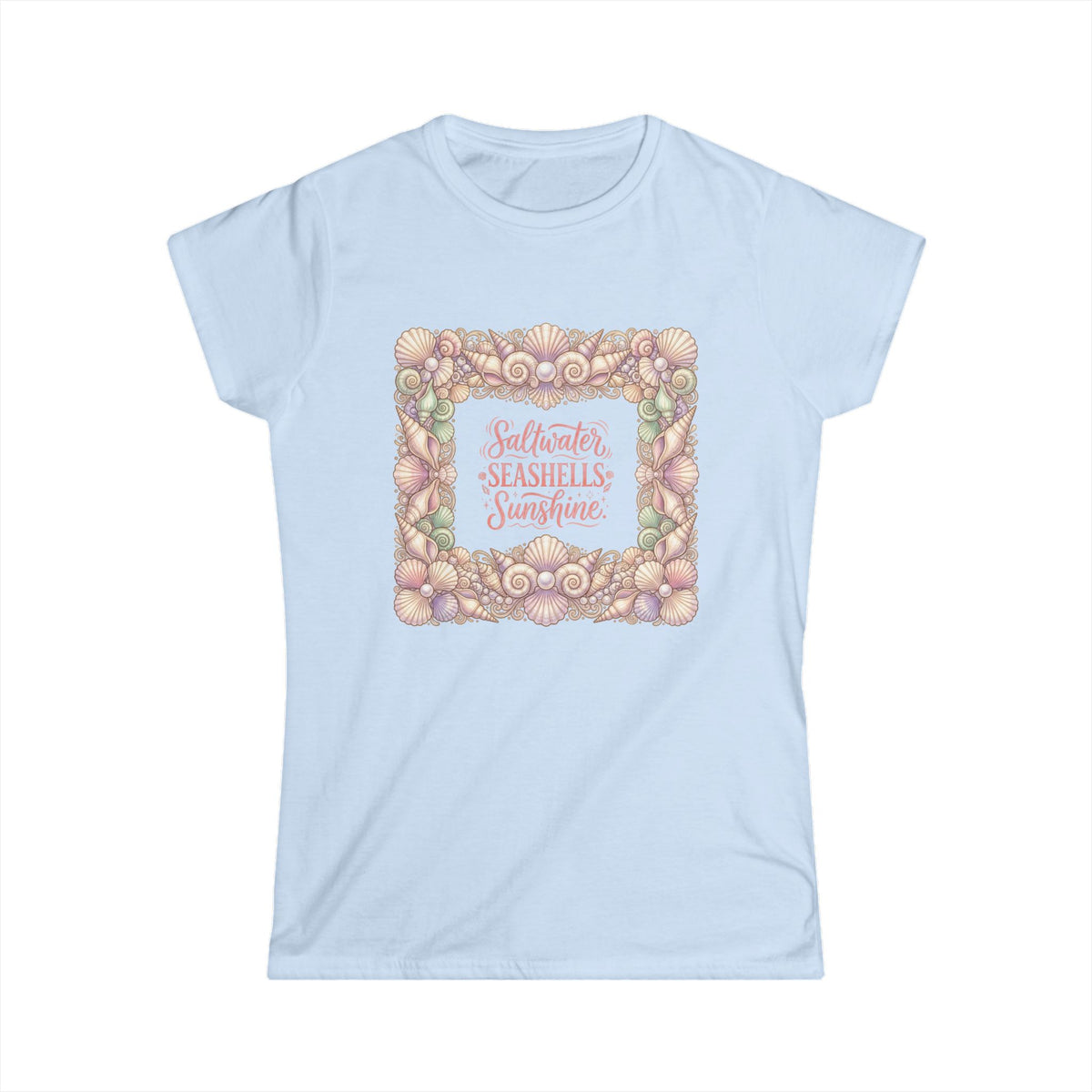 Seashell Beach Day Women's Tee — Coastal Graphic Everyday T-Shirt