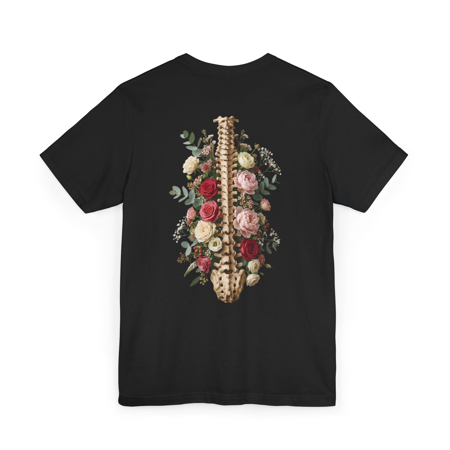 Floral Spine T-Shirt — Botanical Skeleton Tee