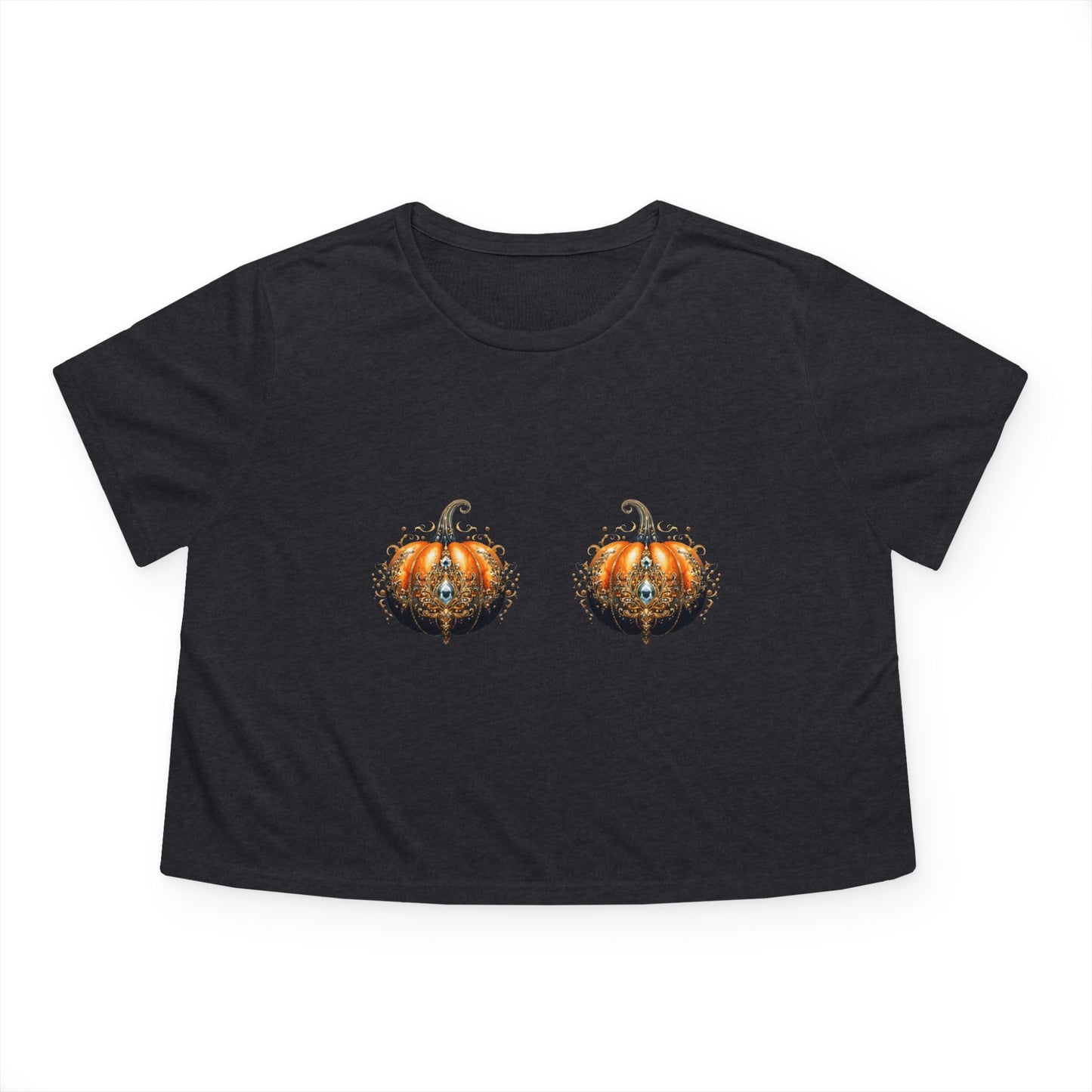 Pumpkin Bra Flowy Cropped Tee for Women