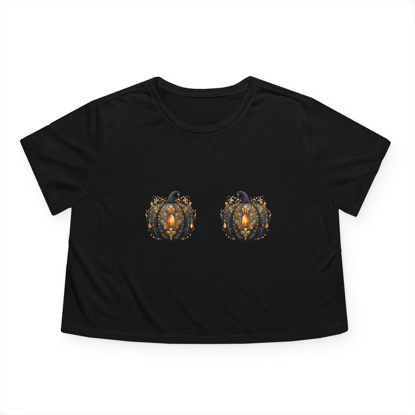 Crop Top Gothic Pumpkin Bra Tee