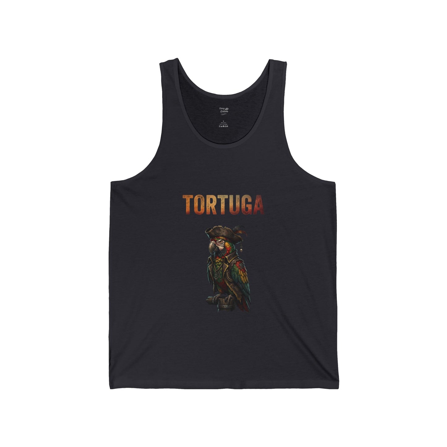 Tortuga Pirate Parrot Tank — "I’d Rather Mix Me Rum With Regret" Novelty Tank Top