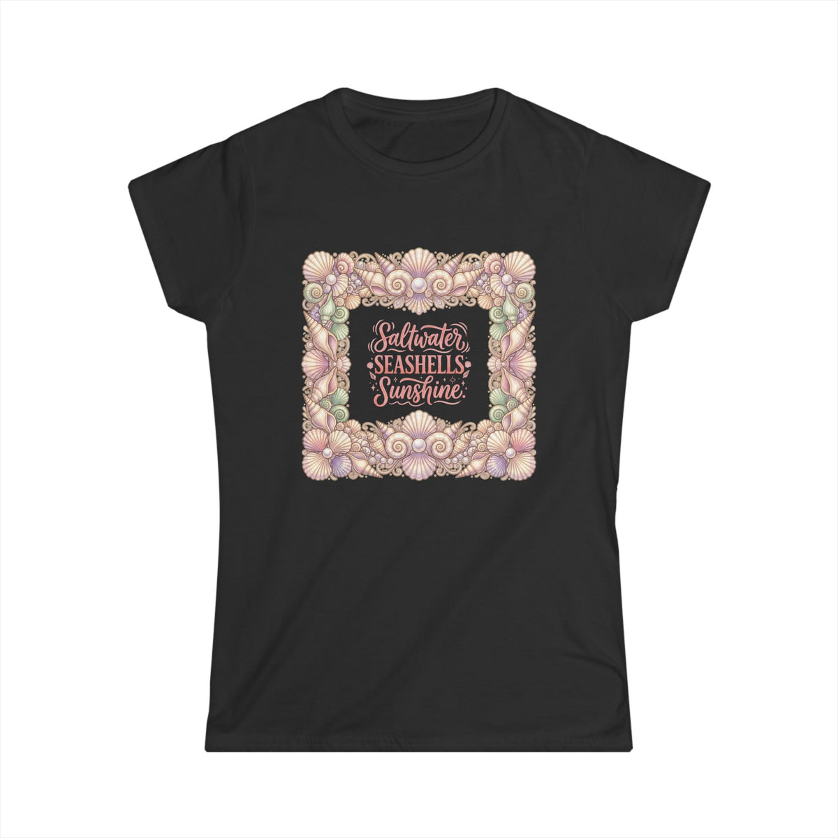 Seashell Beach Day Women's Tee — Coastal Graphic Everyday T-Shirt