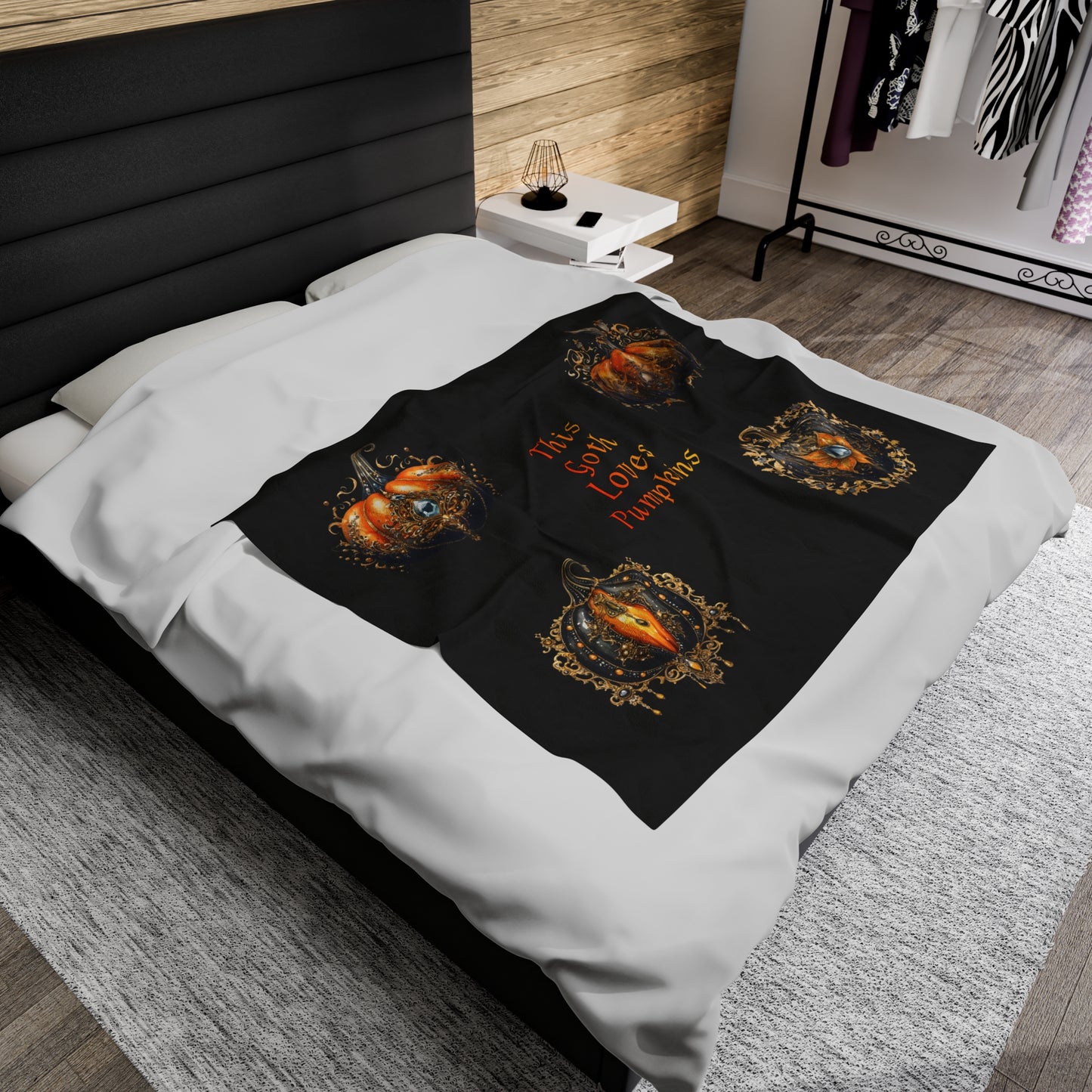 Gothic Pumpkin Velveteen Plush Blanket