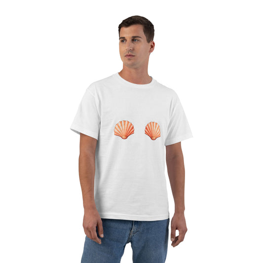 Mermaid Shell Bra Boxy Tee — Women's Seashell Graphic T-Shirt